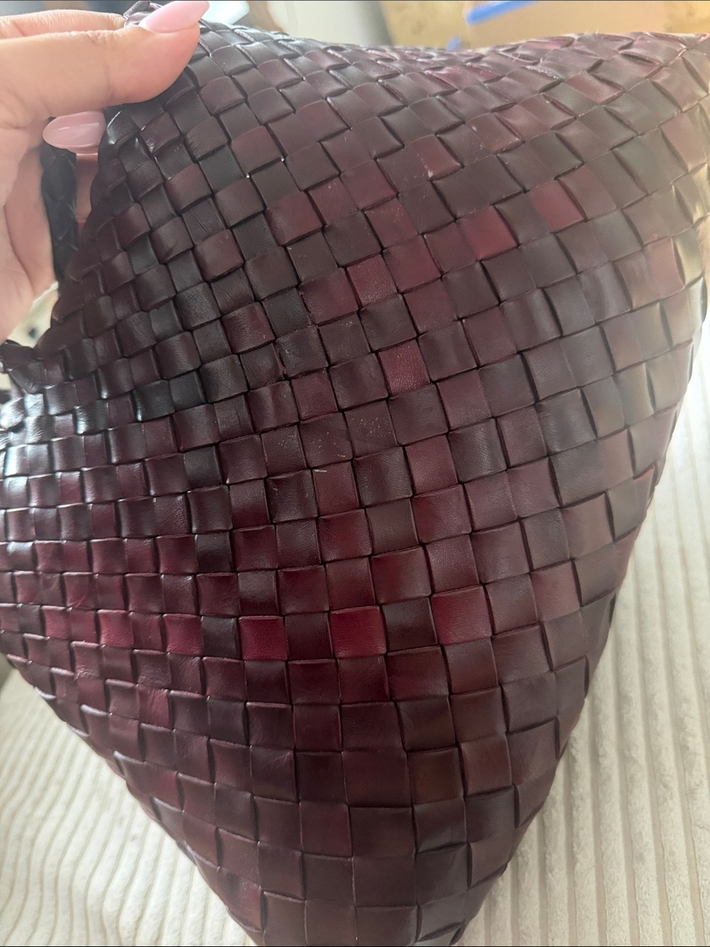 DRAGON DIFFUSION BURGUNDY WOVEN BAG - Picture 4 of 5